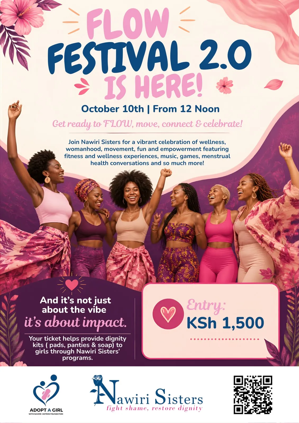 Flow Festival 2.0 poster: Saturday, 10 October 2026, From 12 noon. KES 1,500.
